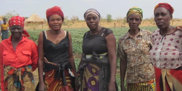 Empowered Women engaged in food gardening